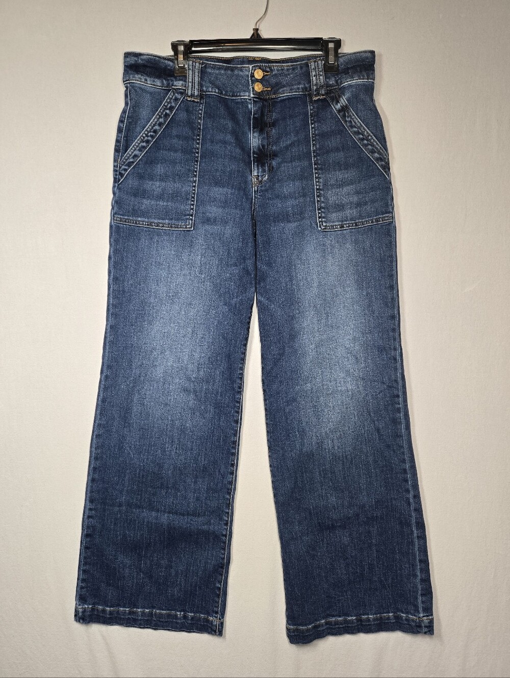Kut from the Kloth Jodi Wide Leg Jeans Soft Stretch Hi-Rise Size 14